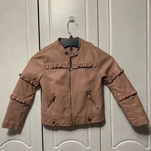 Urban Republic Girls Collection Faux Leather Moto Jacket Rose size S/5